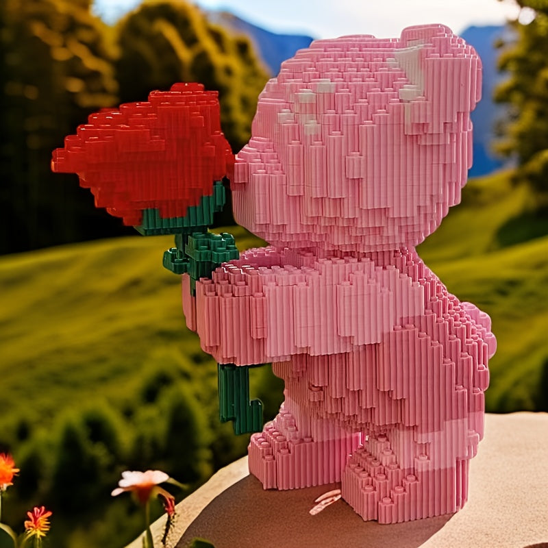 1000pcs Flower Bear Building Blocks Puzzle Set Educational Toy