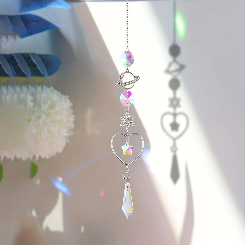 Moon Crystal Pendant Stained Glass Window Hanging