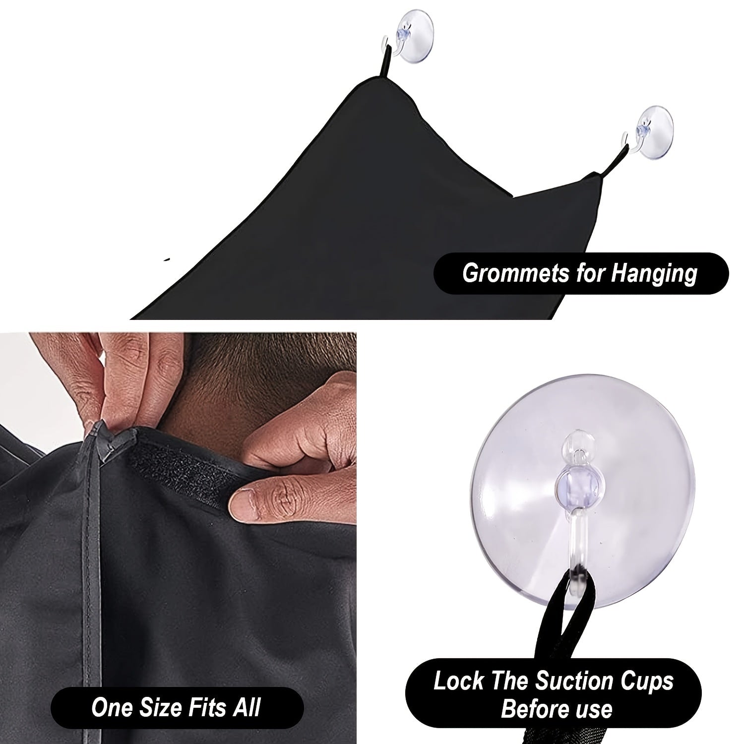 Waterproof Beard Bib with Strong Suction Cup - Shaving Cloth Kit for Men