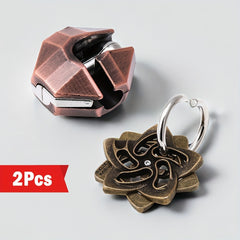 2pcs Classic Metal Puzzle Keychains 3D Brain Teaser High Intelligence Gift