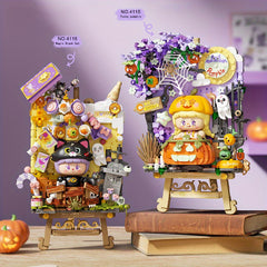 1386pcs Mini Pumpkin Building Blocks Jigsaw Puzzle Toy Halloween Gift Set