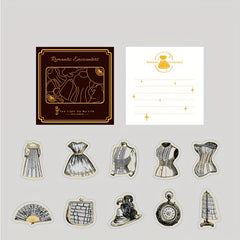 Dark Plant Flower Jou Sticker Bag Sketch Memoir Series Hot Stamping