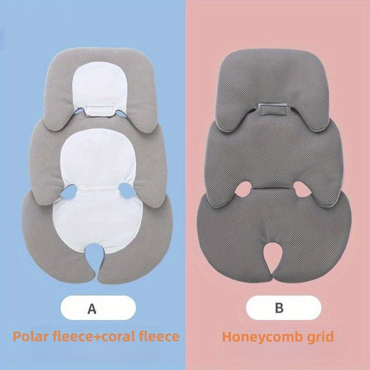 Baby Carriage Safety Seat Cushion with Mesh Front & Velvet Back