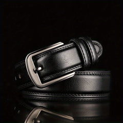 Alloy Pin Buckle Leather Belt for Men and Women