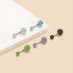 Zircon Belly Button Ring Stainless Steel Navel Piercing