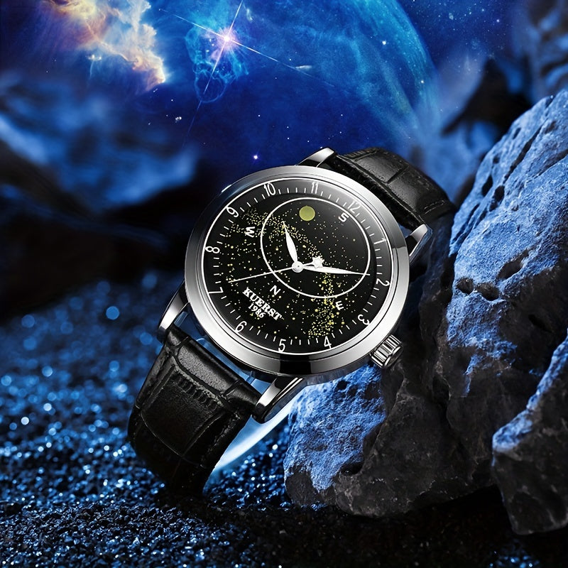 KUERST Student's Auto Mechanical Watch Waterproof Starry Sky Butterfly