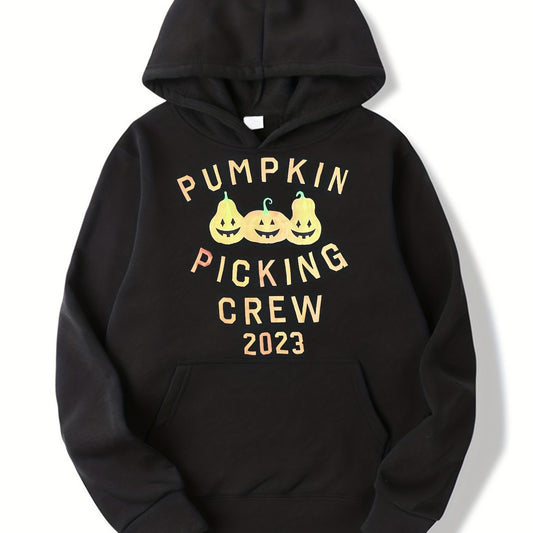 Halloween Pumpkin Skeleton Print Boys Hoodie