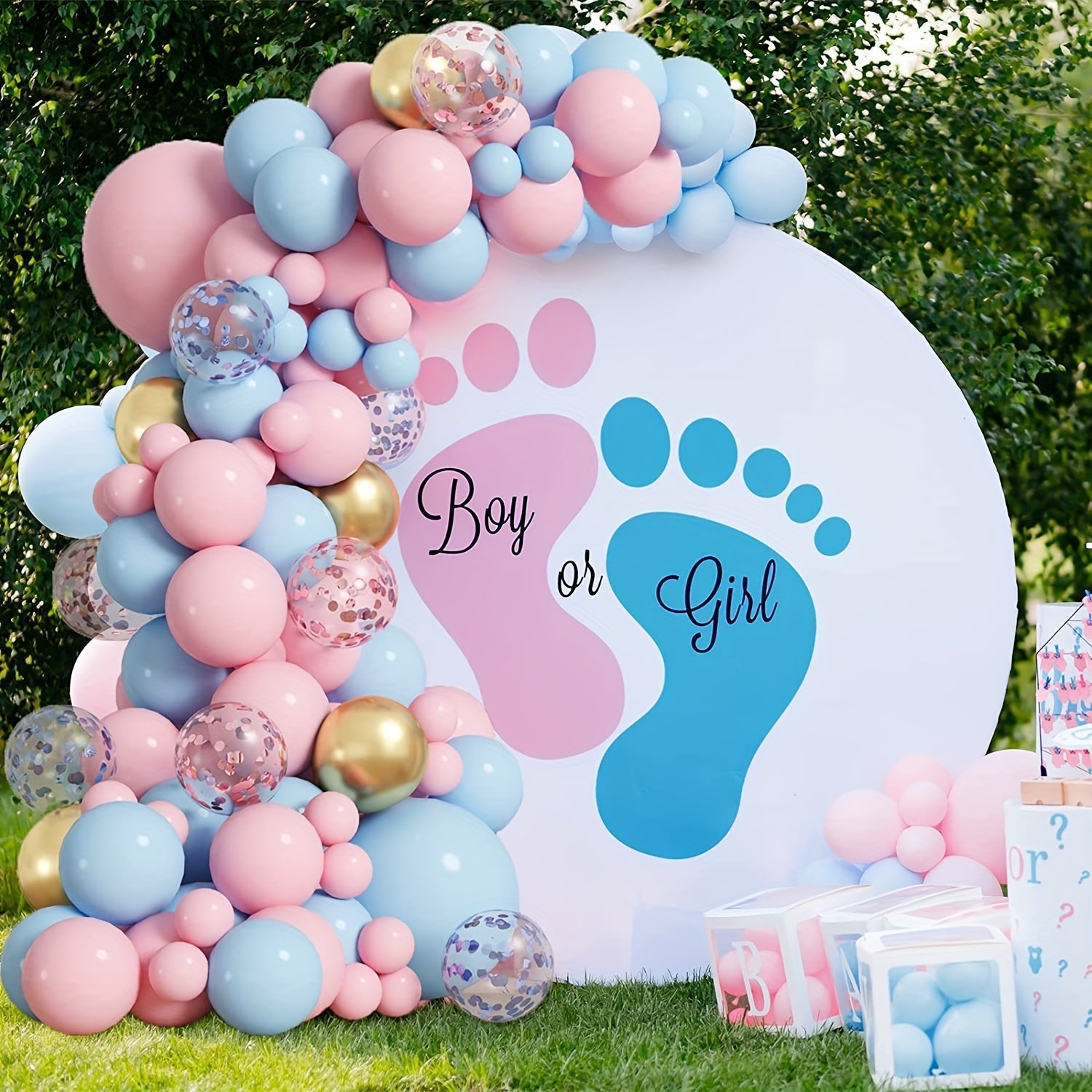 130pcs Pink Balloon Garland Arch Kit Baby Shower Gender Reveal Decorations