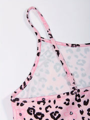  Leopard Print Stretch Cami Dress