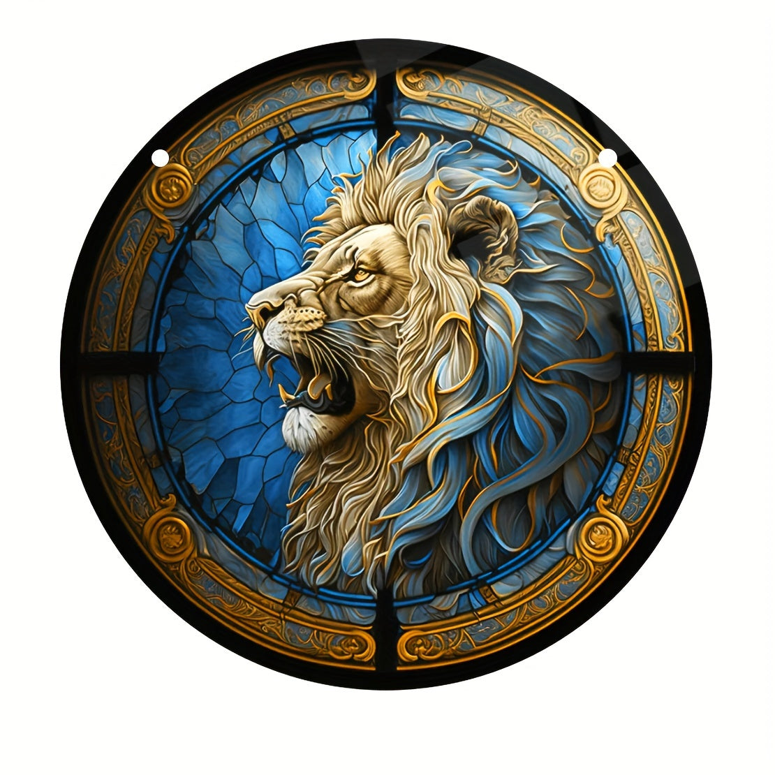 Roaring Lion Round Window Sun Catcher Acrylic Ornament