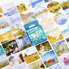 45pcs Retro Painting Stickers Scrapbook Journal Laptop Water Bottle Phone