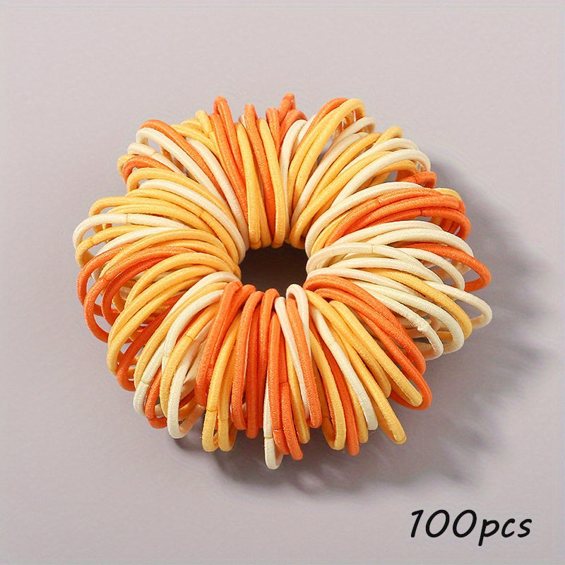 100pcs Elastic Hair Ties for Girls - Perfect Gift for Parties & Daily Life