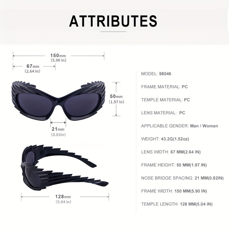 Men's Vintage Hedgehog Sunglasses for Outdoor Hiking Traveling