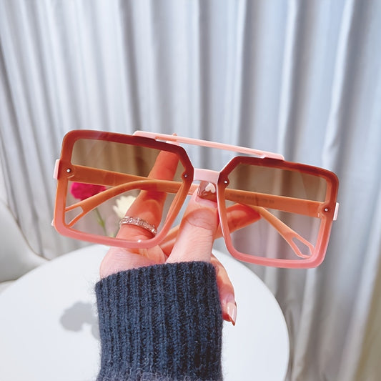 Vintage Stylish Oversized Rectangle Sunglasses For Women