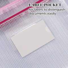 50pcs A4 Size Waterproof Zipper Bag With Tag Belt Mesh Zipper Bag