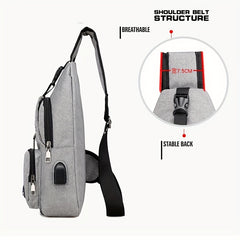 Men's Crossbody Bag with USB Charging Port