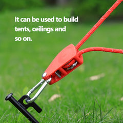 2pcs Camping Canopy Wind Rope Tent Rope Pulley Adjuster Rope Lamp Adjustable