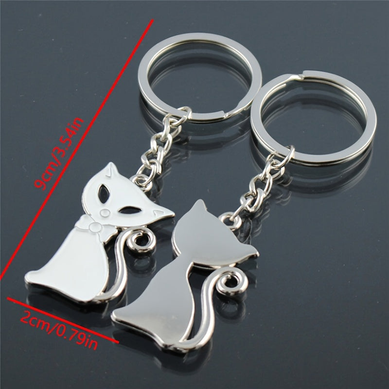 Couple Cat Keychains for Creative Decoration - 1 Pair
