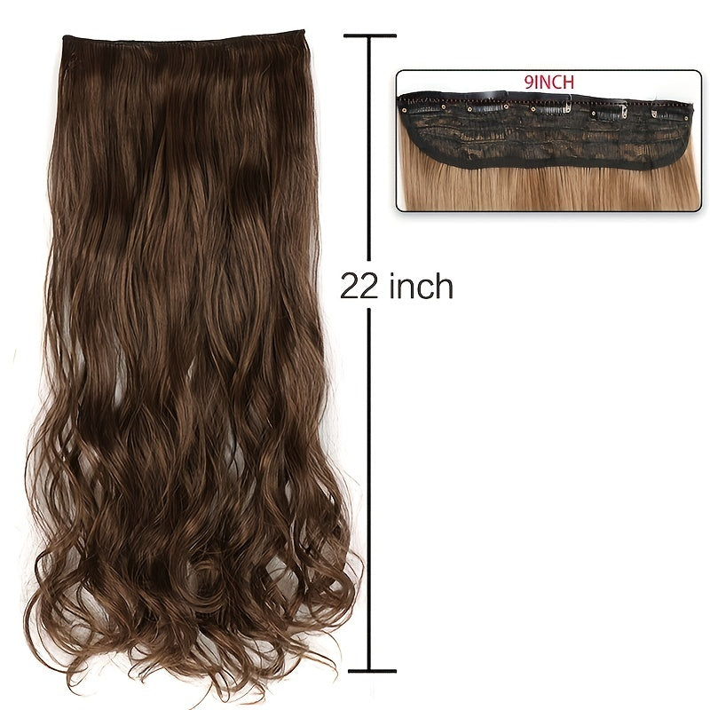 Long Curly Clip-In Hair Extension Seamless Double Weft 5 Clips
