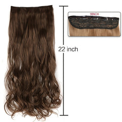 Long Curly Clip-In Hair Extension Seamless Double Weft 5 Clips