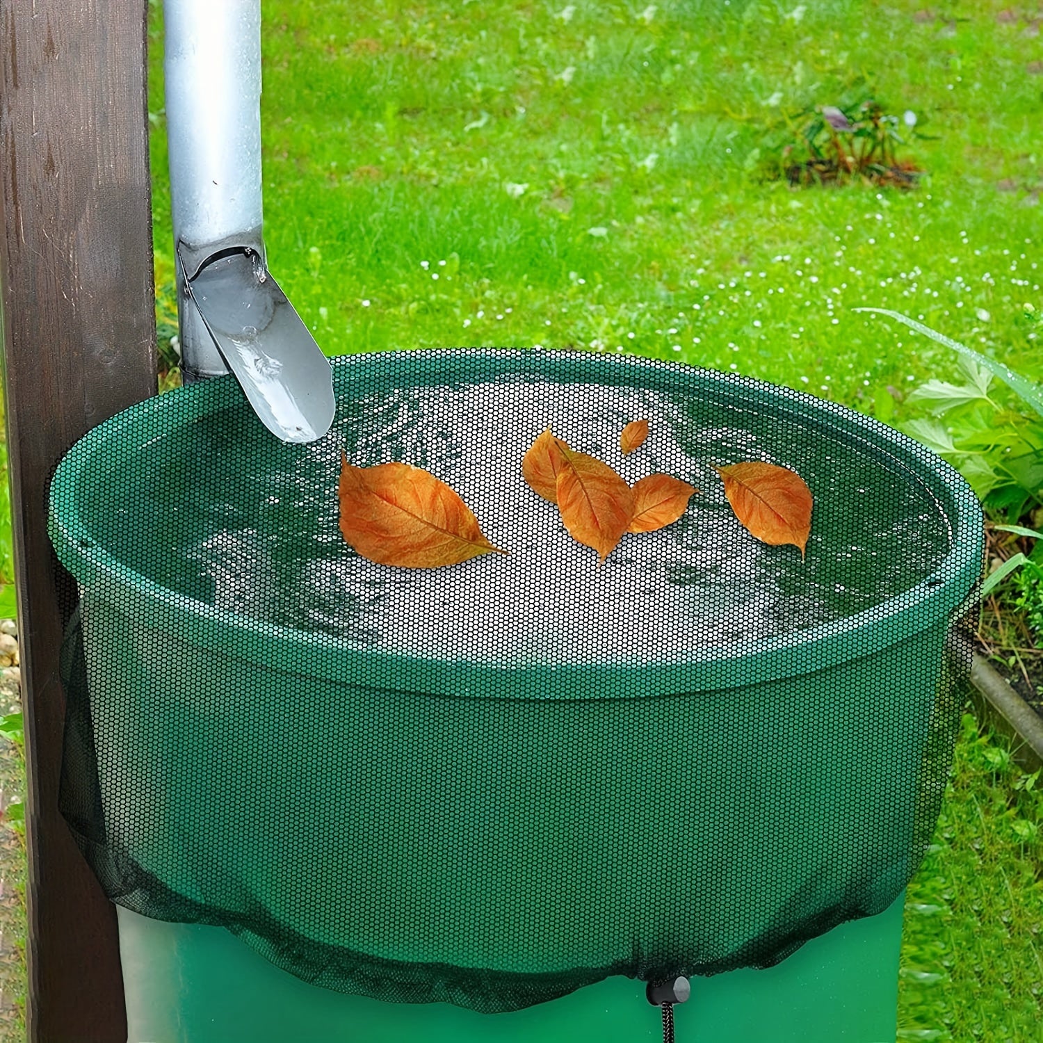 Rain Bucket Mesh Cover Water Bucket Net with Adjustable Drawstring Filter Mesh