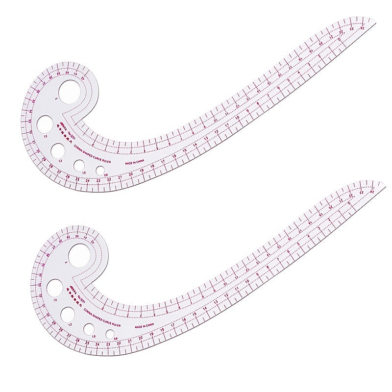2pcs Soft Plastic Comma Curve Ruler Sewing Tool Quilting Thread Crochet Ruler