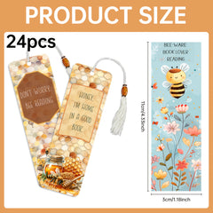24pcs Bee Bookmarks UV DTF Pack DIY Blank Bookmarks