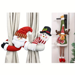 3pcs Christmas Decorations Set Elk Santa Claus Curtains Tree Decorations