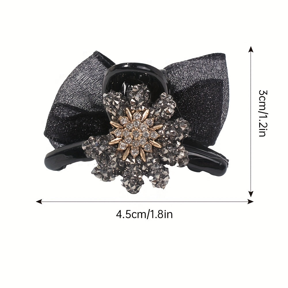 Crystal Daisy Hair Claw Rhinestone Ponytail Holder