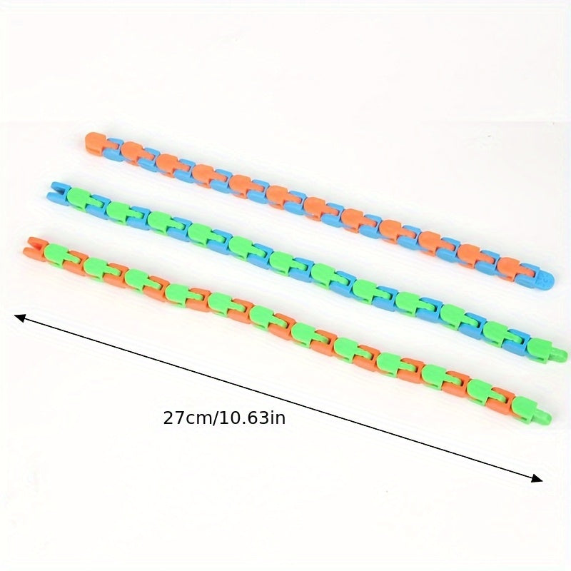 5pcs Magic Fluid Bracelets Folding Chains 24 Links Assorted Colors