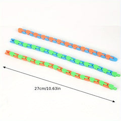 5pcs Magic Fluid Bracelets Folding Chains 24 Links Assorted Colors