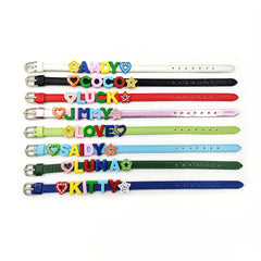 Personalized Light Green Pet Memorial Bracelet with Colorful Letters