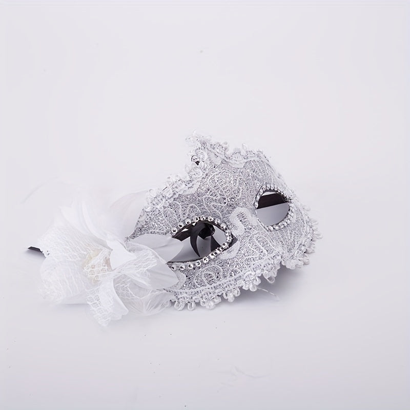 Faux Leather Flower Mask Venetian Masquerade Party Dance Mask