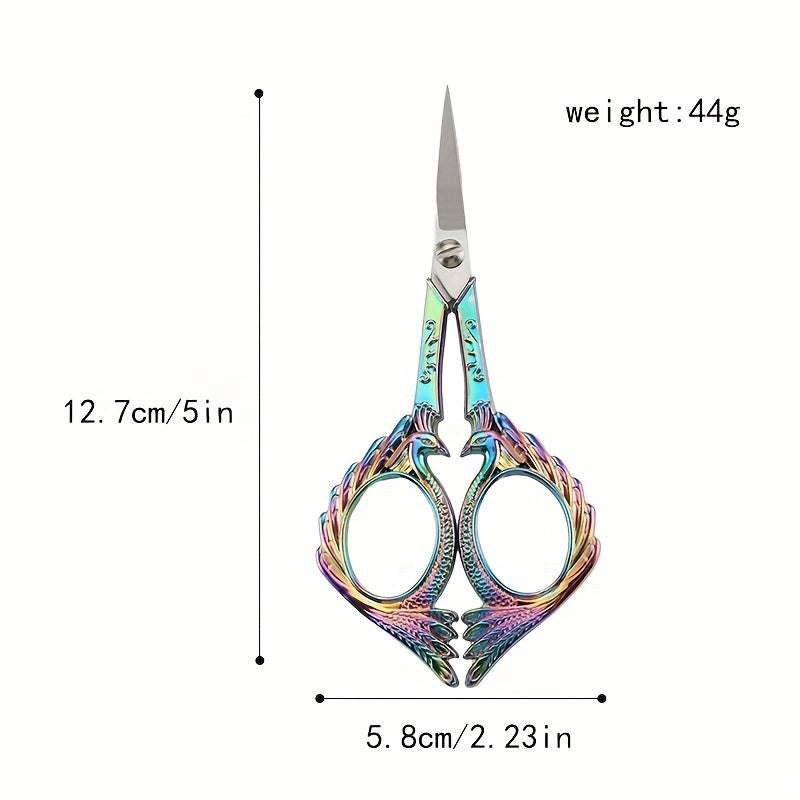 Vintage Peacock Scissors Stainless Steel Zinc Alloy Pointed And Sharp
