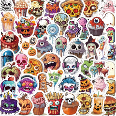 50pcs Halloween Horror Food Stickers Waterproof PVC Decoration