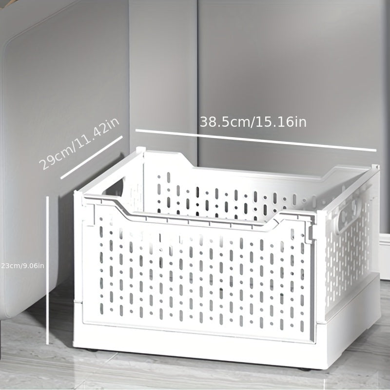 1PC Plastic Storage Basket Dormitory Toy Clothing Folding Box