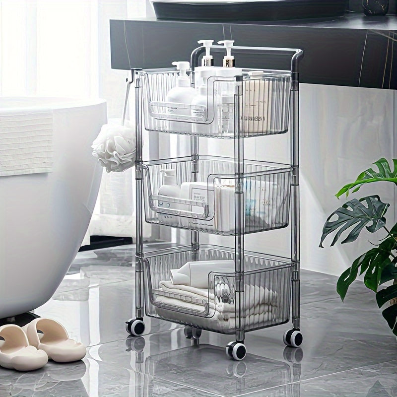 Portable Spice Cart Storage Rack Space Saving Organizer