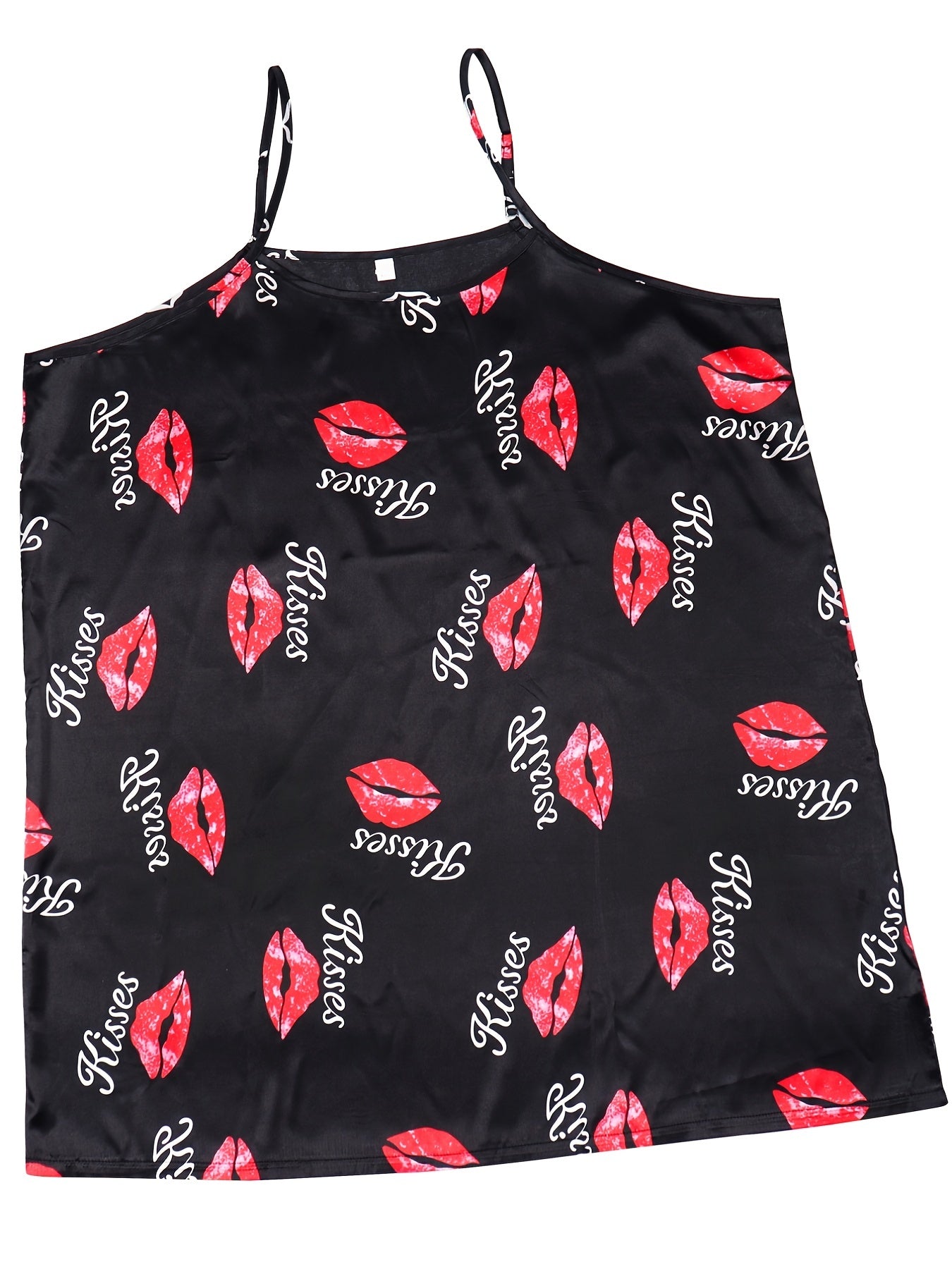  Lip Print Satin Cami PJ Top
