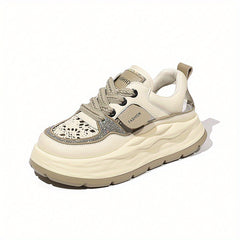 Women's Floral Hollow Out Platform Sandals Retro Thick Sole Casual Footwear