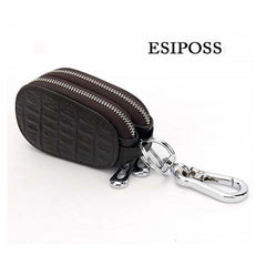 Genuine Leather Key Wallet Zipper Key Case Bag Holder Organizer