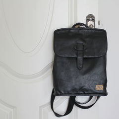 Vintage PU Leather Backpack Student School Bag