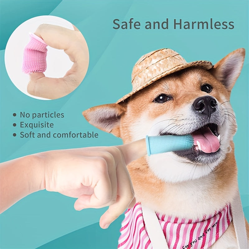 Soft Silicone Pet Toothbrush Finger Cover - Dog & Cat Teeth Cleaning