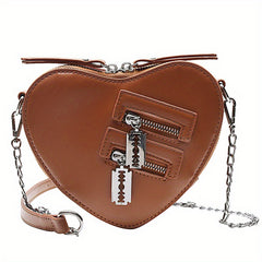 Y2K Heart Shaped Chain Bag Gothic Love Purses