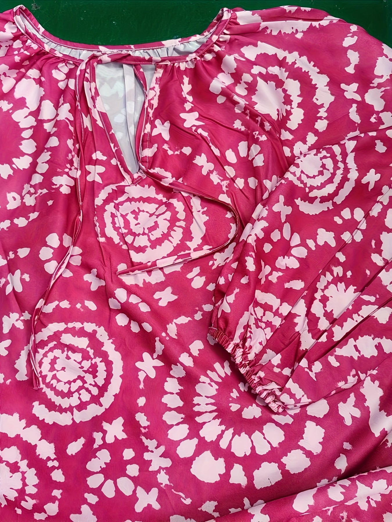  Tie Dye Lantern Sleeve Maxi Dress