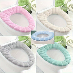 Winter Warm Knitted Toilet Seat Cushion Thickened Detachable Washable