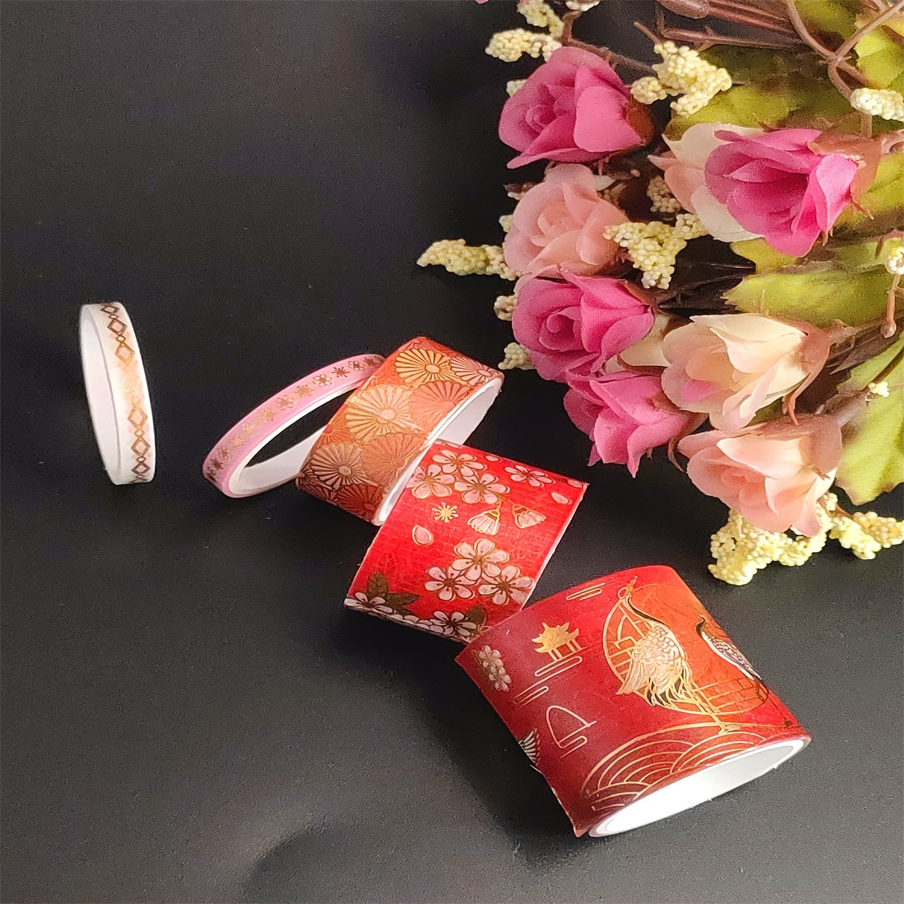 Bird Tape Crane Cherry Flower Pattern Decorative Tapes