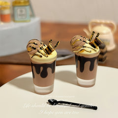 Hazelnut Cocoa Ice Mocha Drink Realistic Durable Lifelike Chocolate Whipped