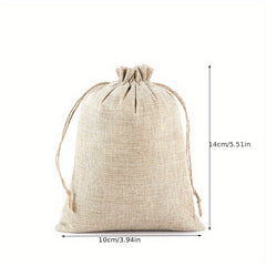 5pcs Hemp Strap Drawstring Gift Packaging Bag for Jewelry Storage