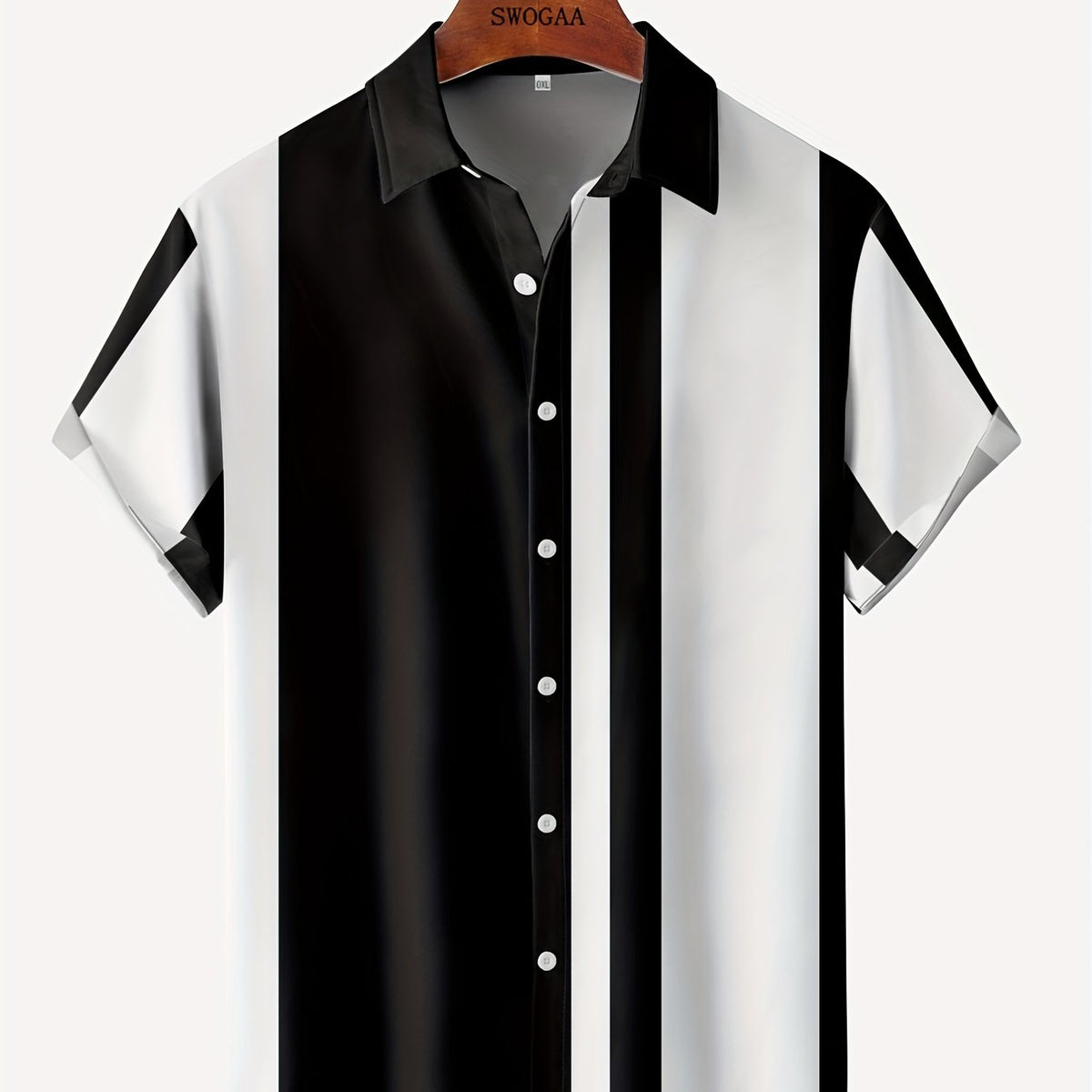 Stripe Print Men s Casual Short Sleeve Shirt for Summer Vacation