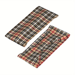 Vintage Plaid Headband for Sport & Casual Outfits Checkered Pattern Elastic